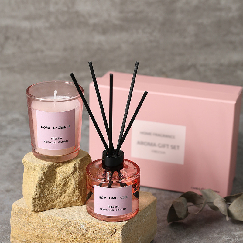 Home Fragrance Reeds - Premium rietdiffuser en kaars cadeauset, langdurige