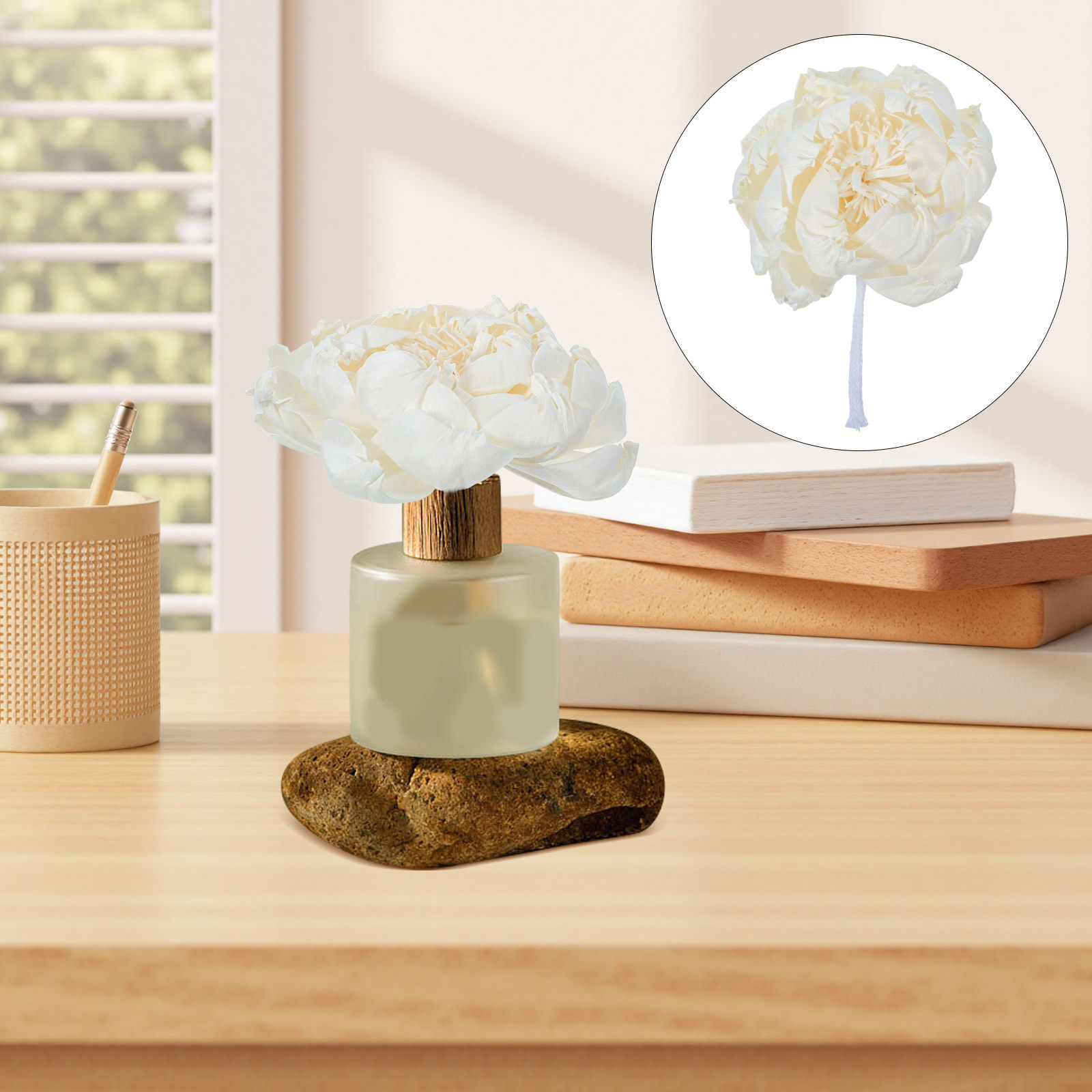 Home Fragrance Diffusers - Pioenroos Geurverspreider 12Cm Kunstmatige Pioenrozen Bloemgeurende